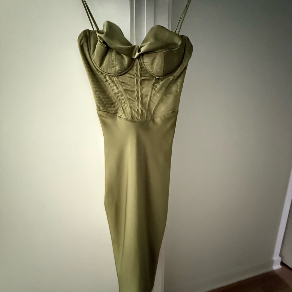 House of CB Green Bodycon Dress Sweetheart Neckline